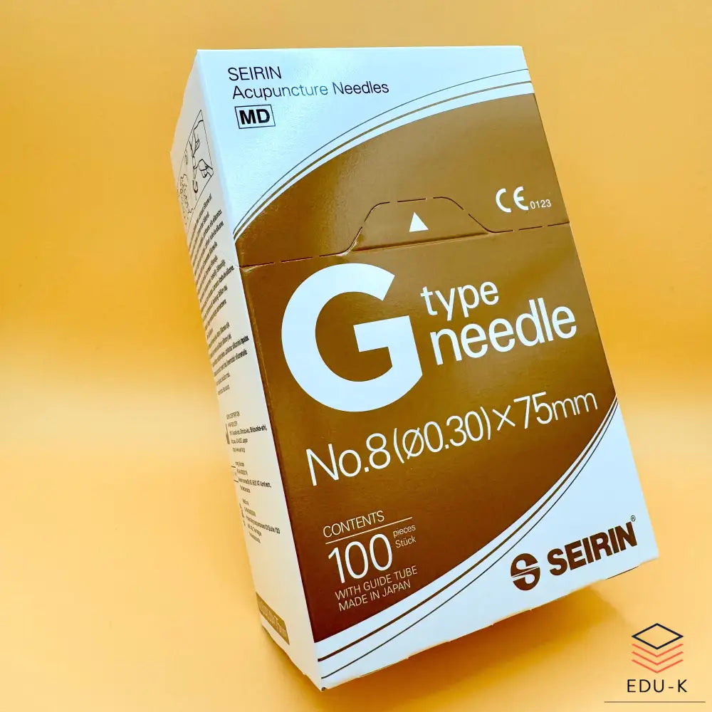 SEIRIN® type G Taille 0,30x75mm manche marron et 100 aiguilles par boîte - Aiguilles de dry-needling