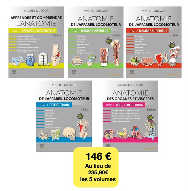 Anatomie de l'appareil locomoteur, des organes et des viscères Pack de 5 volumes
