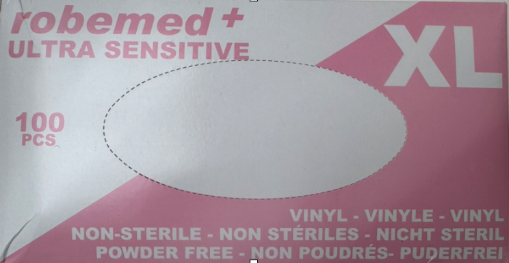 Gants d'examen vinyle non poudrés - Boîte de 100 - Taille XL