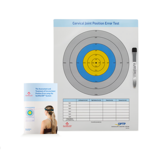 Kit de test de repositionnement cervical (cible et livret en anglais). SenMoCOR® Cervical Joint Position Error (JPE) Test Kit
