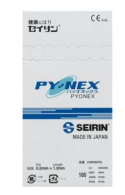 New PYONEX SEIRIN®. Permanent needle (0.20 mm Length 1.50 mm)