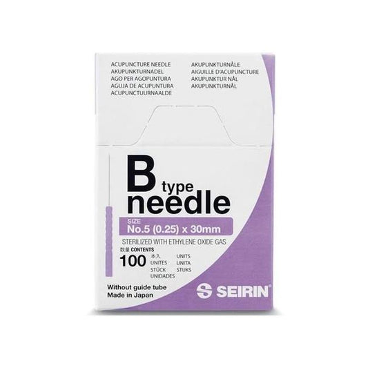 SEIRIN® type B Taille 0,25x30mm manche violet et 100 aiguilles par boîte