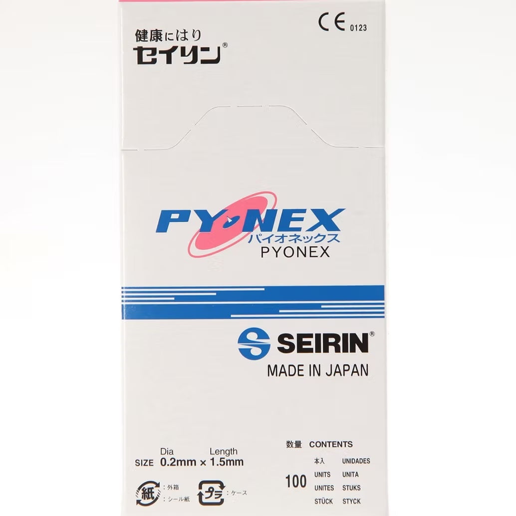 New PYONEX SEIRIN®. Aiguille permanente (0,20 mm Longueur 1,50 mm)