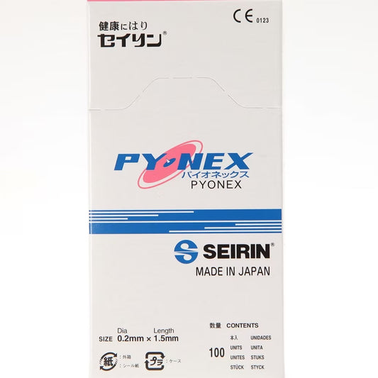 New PYONEX SEIRIN®. Aiguille permanente (0,20 mm Longueur 1,50 mm)