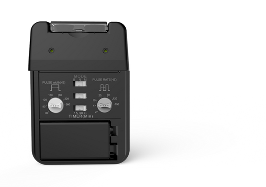 TENS Appareil avec 2 canaux et livrés avec 2 pinces crocodiles et une mallette plastique de transport