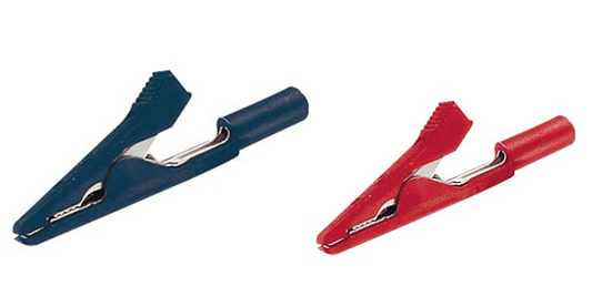 Lot de pinces crocodiles rouge et noire